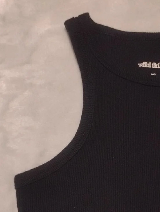 wild fable Black Ribbed Cropped Tank - Picture 2 of 5